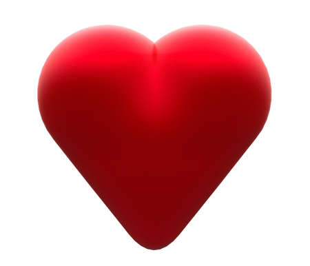 Red heart isolated on whiteの写真素材