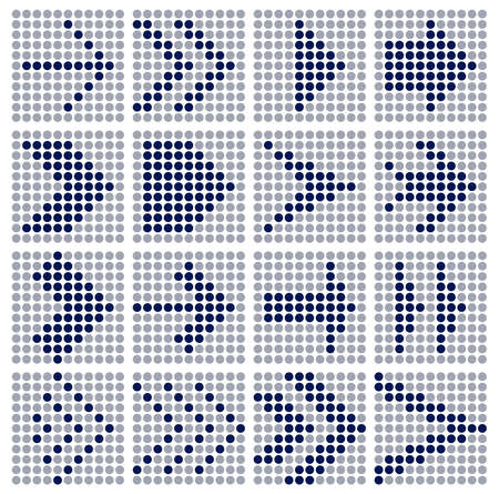 Arrow sign icon set  dots mosaic - vector illustration web design elements. Every arrow grouped, you can simply change colorのイラスト素材