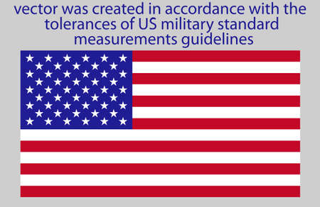 the Flag of USA has very specific dimensions,this vector was created in accordance with the tolerances of US military standard measurements guidelinesのイラスト素材