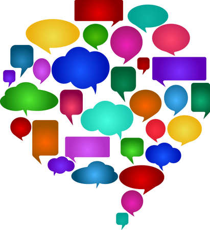 Speech bubbles of different shapes. Discussion - vector illustration, fully editable, you can change form and colorのイラスト素材