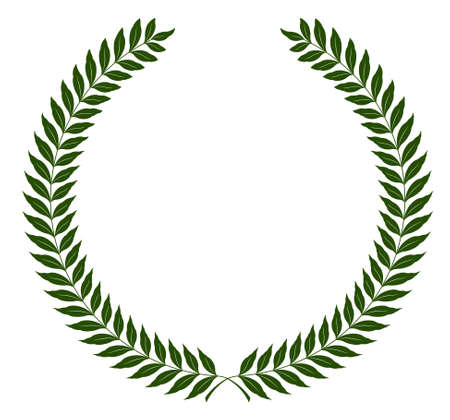 Green round laurel wreaths. Vector illustration, fully editable, you can change form and colorのイラスト素材