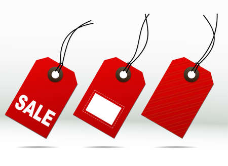 price tags, blank red paper label, vector illustration EPS10 well layered, you can simply change color and sizeのイラスト素材