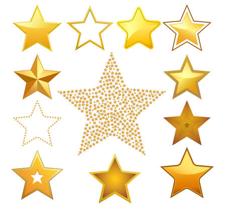 golden stars - vector illustration, fully editable, you can change form and colorのイラスト素材