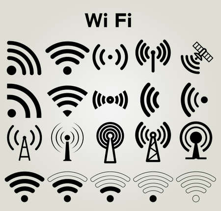 Wi Fi icons set vector illustration - you can simply change color and sizeのイラスト素材