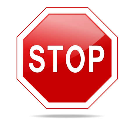 STOP Red octagonal stop sign for prohibited activities. Vector illustration - you can simply change color and sizeのイラスト素材