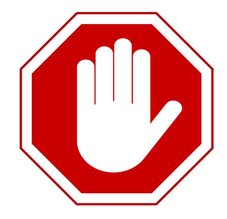 STOP Red octagonal stop hand sign for prohibited activities. Vector illustration - you can simply change color and size STOP Red octagonal stop hand sign for prohibited activities. Vector illustration - you can simply change color and size