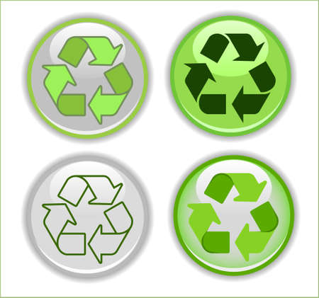 green recycle symbols - vector illustration fully editable, you can change form and colorのイラスト素材