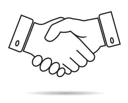 handshake contour icon, partnership, business finance concept - vector illustration fully editable, you can change form and colorのイラスト素材