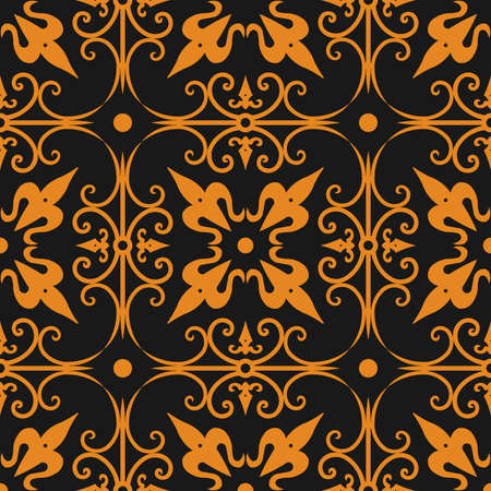 gold decoration seamless ornament pattern, vector background fully editable, you can change form and colorのイラスト素材