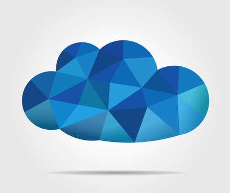 blue mosaic cloud, geometric cloud for your business, creative abstract background. Vector EPS10のイラスト素材
