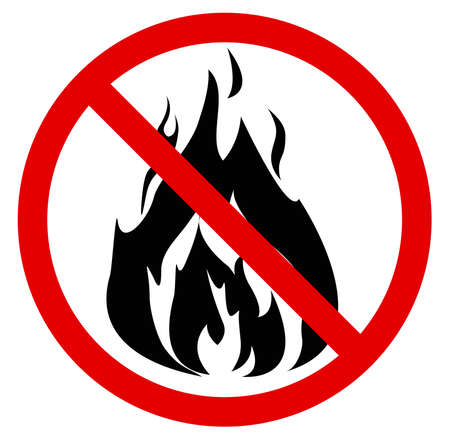 Red No fire sign. Vector illustration - you can simply change color and size