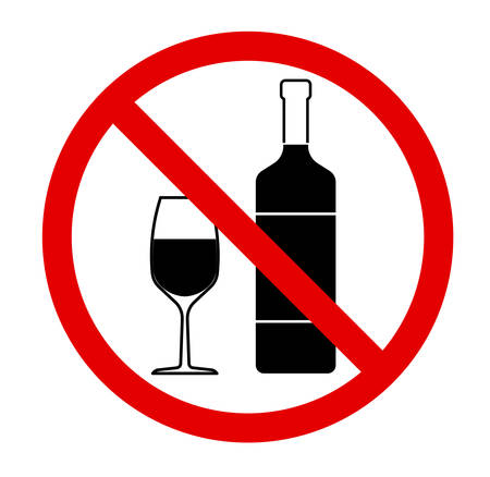 No drinking sign, no alcohol, prohibited activitive. Vector illustration - you can simply change color and sizeのイラスト素材