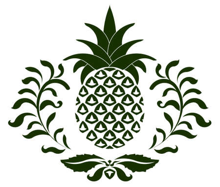 pineapple icon, symbol of hospitality - vector illustration you can change color and shapesのイラスト素材