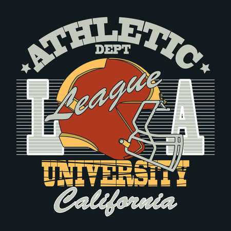 California Sport Typography, University Football Athletic Dept. T-shirt graphics, Vintage Print for sportswear apparel - vector illustrationのイラスト素材