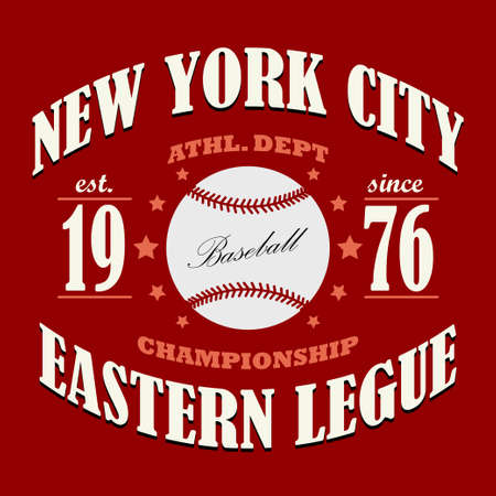 Baseball t-shirt graphic design. New York City Championship typography emblem - vector illustrationのイラスト素材