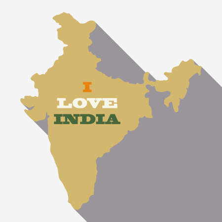 India map with long shadow - vector illustrationのイラスト素材