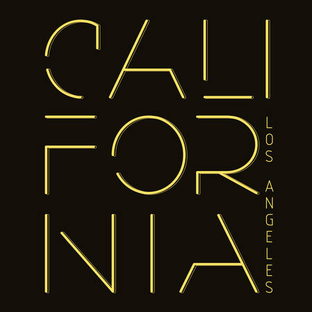 California T-shirt fashion Typography, stars emblem  design, Los Angeles graphic Print label - vector illustrationのイラスト素材