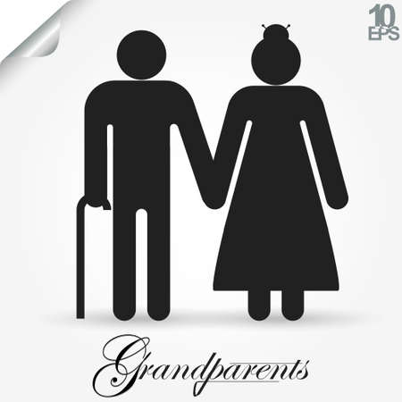 Grandparents vector icon. family - couple - old. Vectorのイラスト素材