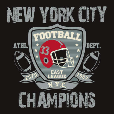New York Sport Typography, Football Athletic Dept. T-shirt graphics, Vintage Print for sportswear apparel - vector illustrationのイラスト素材