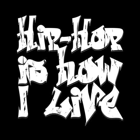 Hip-hop style emblem, T-shirt Design.  Typography fashion design. Graphic Print label - vector illustrationのイラスト素材