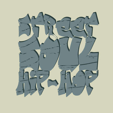 Hip-hop style emblem, T-shirt Design.  Typography fashion design. Graphic Print label - vector illustrationのイラスト素材
