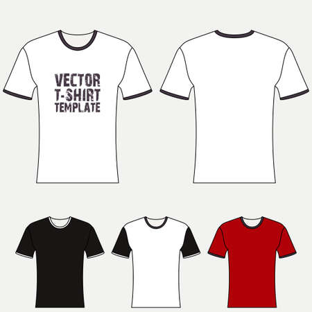 T-shirt blank design template, front and back view. Vectorのイラスト素材