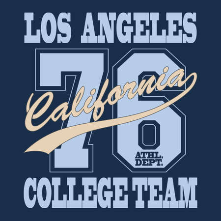California T-shirt fashion graphic, Los Angeles  Typography Print label, sport emblem  design - vector illustrationのイラスト素材
