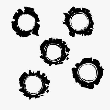 Bullets holes in background. Damage - vector illustrationのイラスト素材