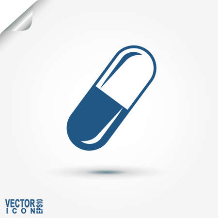 Capsule Medicine Tablet icon, healthcare, drug, medicament - vector illustrationのイラスト素材