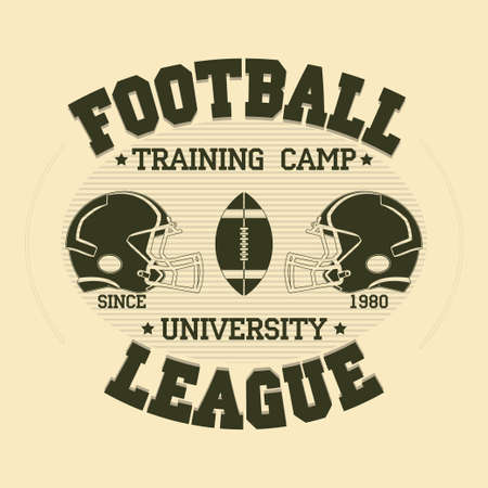 Football Sport Typography, Athletic T-shirt fashion design graphics, Vintage Print for sportswear apparel - vector illustrationのイラスト素材