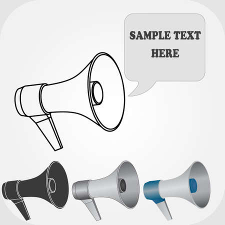 Loudspeaker icon with speech bubble, media message image. Vectorのイラスト素材