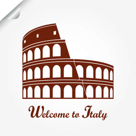 Great Colosseum, Rome Italy Architecture travel. Vector illustrationのイラスト素材