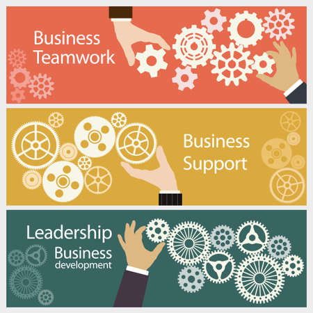 Business concept teamwork gears design - vector illustrationのイラスト素材