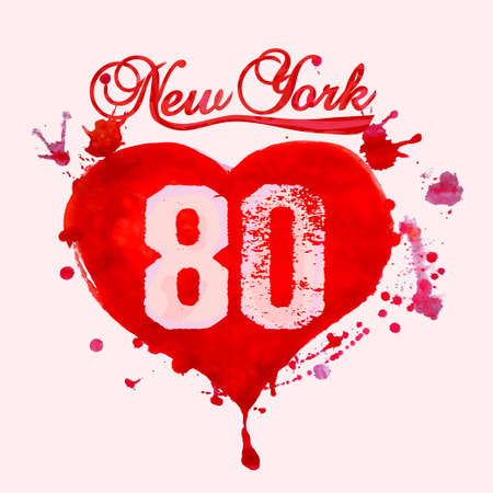 New York City Typography Graphics, girls T-shirt watercolour Printing Design - NYC original wear,...