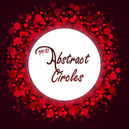 Abstract Circles, Light Red Spots Frame のイラスト素材