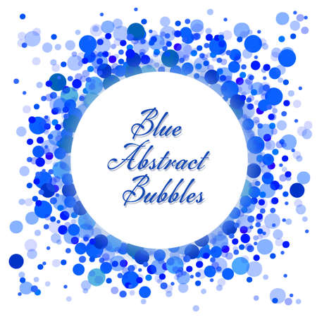 Abstract Circles, Light Blue Bubbles Frame - vector illustrationのイラスト素材