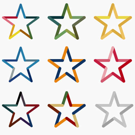 Colored Stars vector icon template set.のイラスト素材
