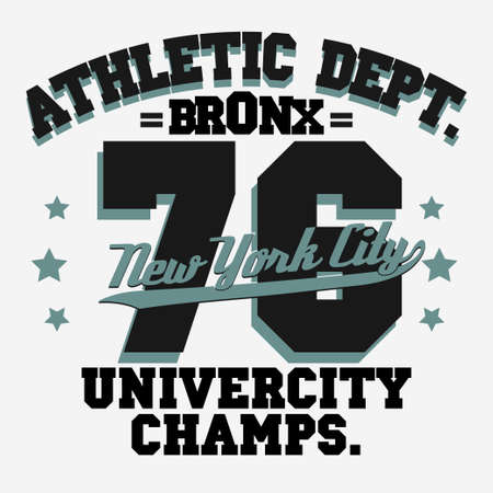 New York City Typography Graphics, T-shirt Printing Design. NYC original wear, Vintage Print for sportswear apparel. Vectorのイラスト素材