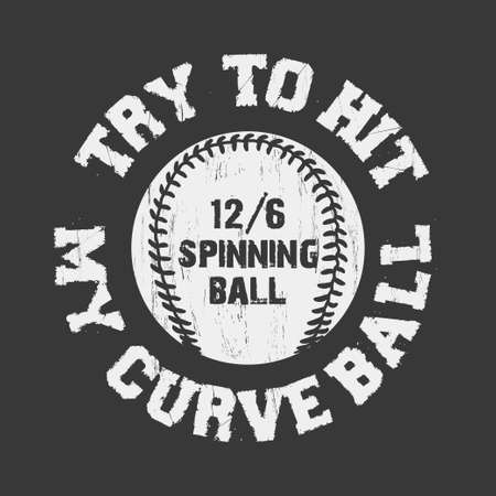 Baseball emblem - graphics for pitcher t-shirt, Vector Lettering sport signのイラスト素材