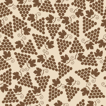 Bunch of grapes seamless pattern, nature texture, vector backgroundのイラスト素材