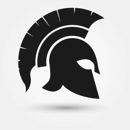 Spartan Helmet silhouette, Greek warrior - Gladiator,  legionnaire heroic soldier. vectorのイラスト素材