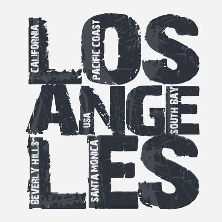 Los Angeles City Typography Graphics, California T-shirt design. vector illustrationのイラスト素材