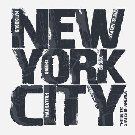 New York City Typography Graphics, Brooklyn T-shirt design. vector illustrationのイラスト素材