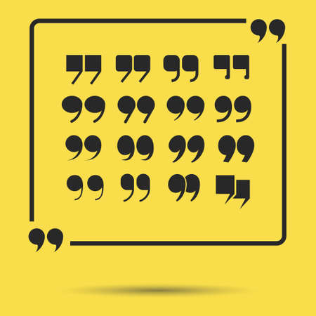 Citation quote marks set, speech bubble. Message, double quotes vector symbolsのイラスト素材