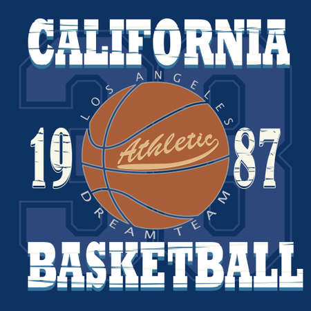 Basketball t-shirt graphic design. California team emblemの写真素材