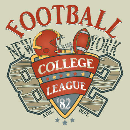 New York Sport logo, College Football emblem. T-shirt designの写真素材