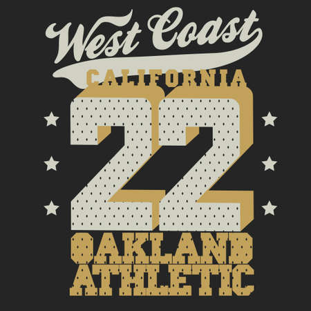 California sport T-shirt  design. Oakland Typography Graphics. Vectorのイラスト素材
