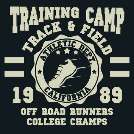 Sport Typography, Road Race, T-shirt graphics, Vintage Print for sportswear apparel. vectorのイラスト素材