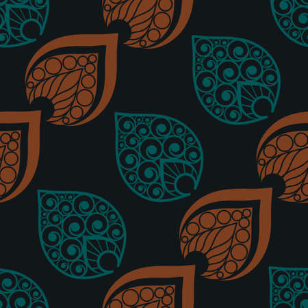 Arabic seamless pattern. Abstract leaves texture, floral wallpaper backgroundのイラスト素材