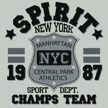 New York Sport Typography, University Athletic Dept. T-shirt graphics, Vintage Print for sportswear apparel. vectorのイラスト素材